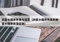 抖音小程序開(kāi)發(fā)與運(yùn)營(yíng)（抖音小程序開(kāi)發(fā)和微信小程序開(kāi)發(fā)區(qū)別）