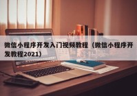 微信小程序開(kāi)發(fā)入門視頻教程（微信小程序開(kāi)發(fā)教程2021）