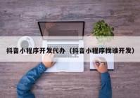 抖音小程序開(kāi)發(fā)代辦（抖音小程序找誰(shuí)開(kāi)發(fā)）