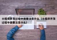 小程序開發(fā)過(guò)程中需要注意什么（小程序開發(fā)過(guò)程中需要注意什么）